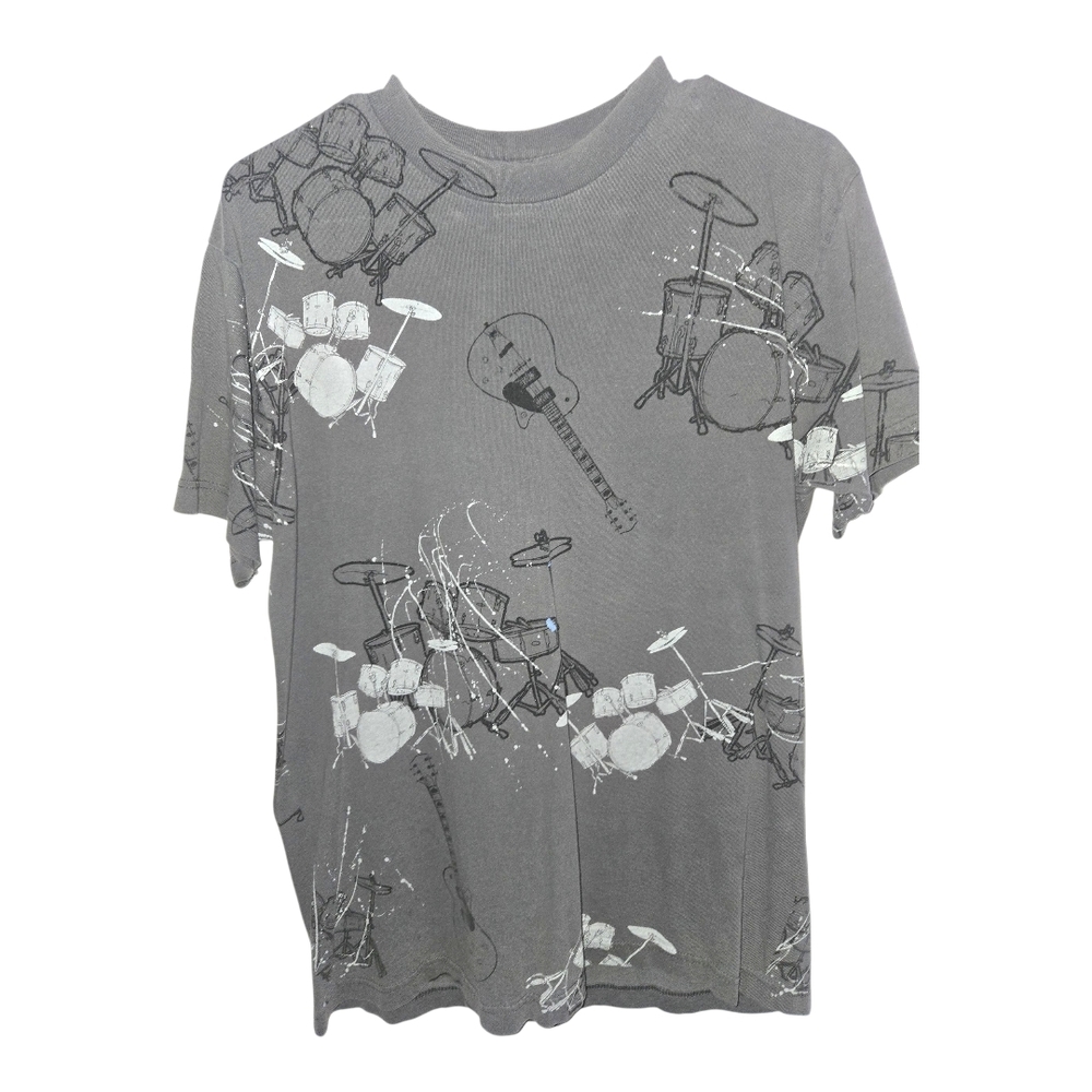 Alstyle Gray Graphic Short Sleeve Tee SZ M